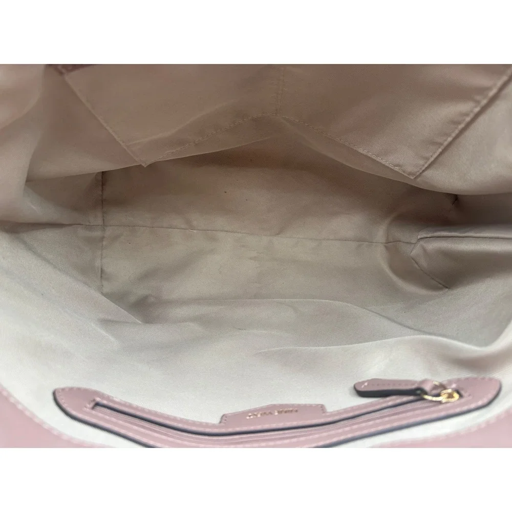 Nine West Tote Bag & Wallet Set Womens Large Rose Pink Good Embossed Floral Logo
